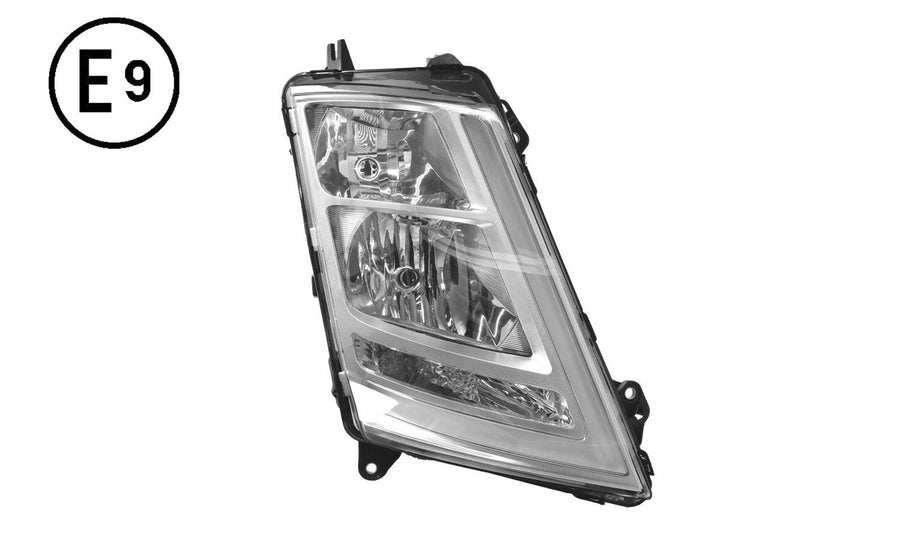Faro Destro Elettrico Con Motore Base Cromata Senza Lampadina (h7 - h1 - py21w - led) Omologato - Volvo - FH4 - OE 21221133 - 22239220 - Carrozzeria Truck