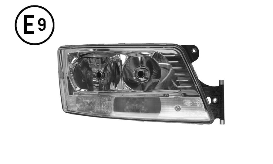 Faro Destro Manuale Con Led Parking Con Luce Diurna Senza Lampadina (h7 - h7 - led) Omologato - Man - TGX - OE 81251016500 - 81251016662 - Carrozzeria Truck