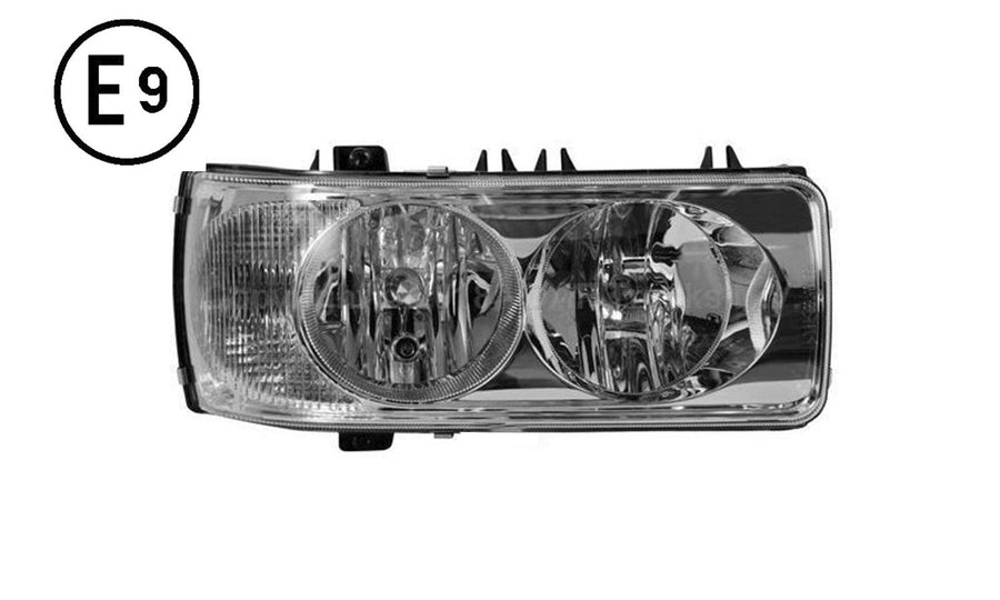 Faro Destro Manuale - elettrico Freccia Bianca Senza Lampadina (h7 - h1 - p21w - w5w) Omologato - Daf - XF 95 1a - 2a Serie - OE 1832397 - Carrozzeria Truck