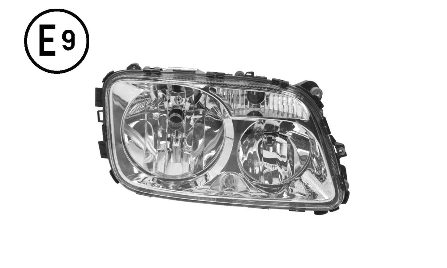 Faro Destro Manuale - elettrico Senza Lampadina (h7 - h1 - py21w - w5w) Omologato - Mercedes - Actros MP3 - OE 9438201561 - 9438201761 - A9438201561 - A9438201761 - 9438206661 - 9438206461 - Carrozzeria Truck