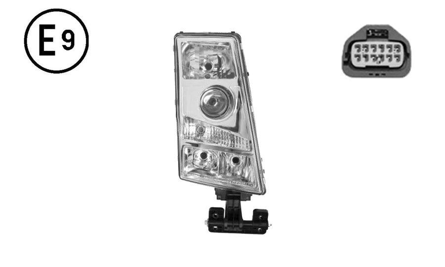 Faro Destro Manuale (h7 - py21w - w5w) Conn. Rettangolare Omologato - Volvo - FH2 - OE 21001668 - Carrozzeria Truck