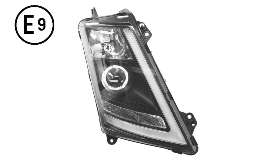 Faro Destro Manuale Xeno Base Nera Senza Lampadina (d1s - h1 - led) Omologato - Volvo - FM4 - OE 22239248 - 21221145 - Carrozzeria Truck