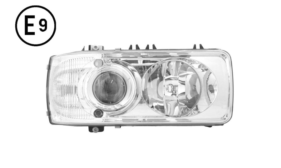 Faro Destro Xeno Elettrico Senza Motore Senza Lampadina (d2s - h1 - py21w - w5w) Omologato - Daf - XF 95 1a - 2a Serie - OE 1631911 - 1699933 - 1743691 - Carrozzeria Truck