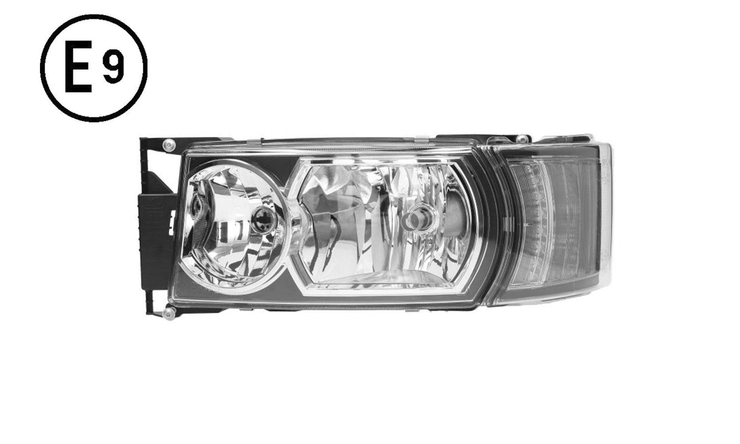 Faro Sinistro Manuale Alogeno Luce Diurna Base Nera Senza Lampadina (led - h1 - h21w - h7) Omologato - Scania - Serie R2010 - OE 2416138 - Carrozzeria Truck