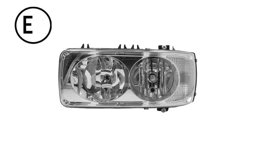 Faro Sinistro Manuale - elettrico Senza Lampadina (h7 - h1 - p21w - w5w) Omologato - Daf - XF 95 1a - 2a Serie - OE 1699313 - 1641742 - 1641750 - 1699300 - 1743684 - Carrozzeria Truck