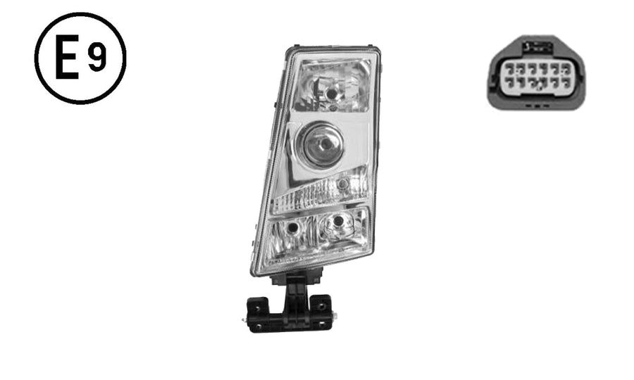 Faro Sinistro Manuale (h7 - py21w - w5w) Conn. Rettangolare Omologato - Volvo - FH2 - OE 21001663 - Carrozzeria Truck