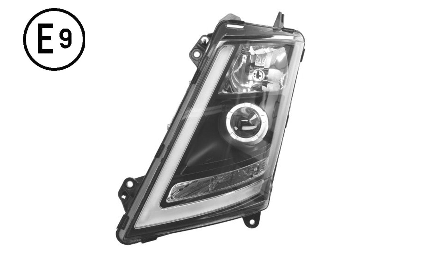 Faro Sinistro Manuale Xeno Base Nera Senza Lampadina (d1s - h1 - led) Omologato - Volvo - FH4 - OE 22239250 - Carrozzeria Truck