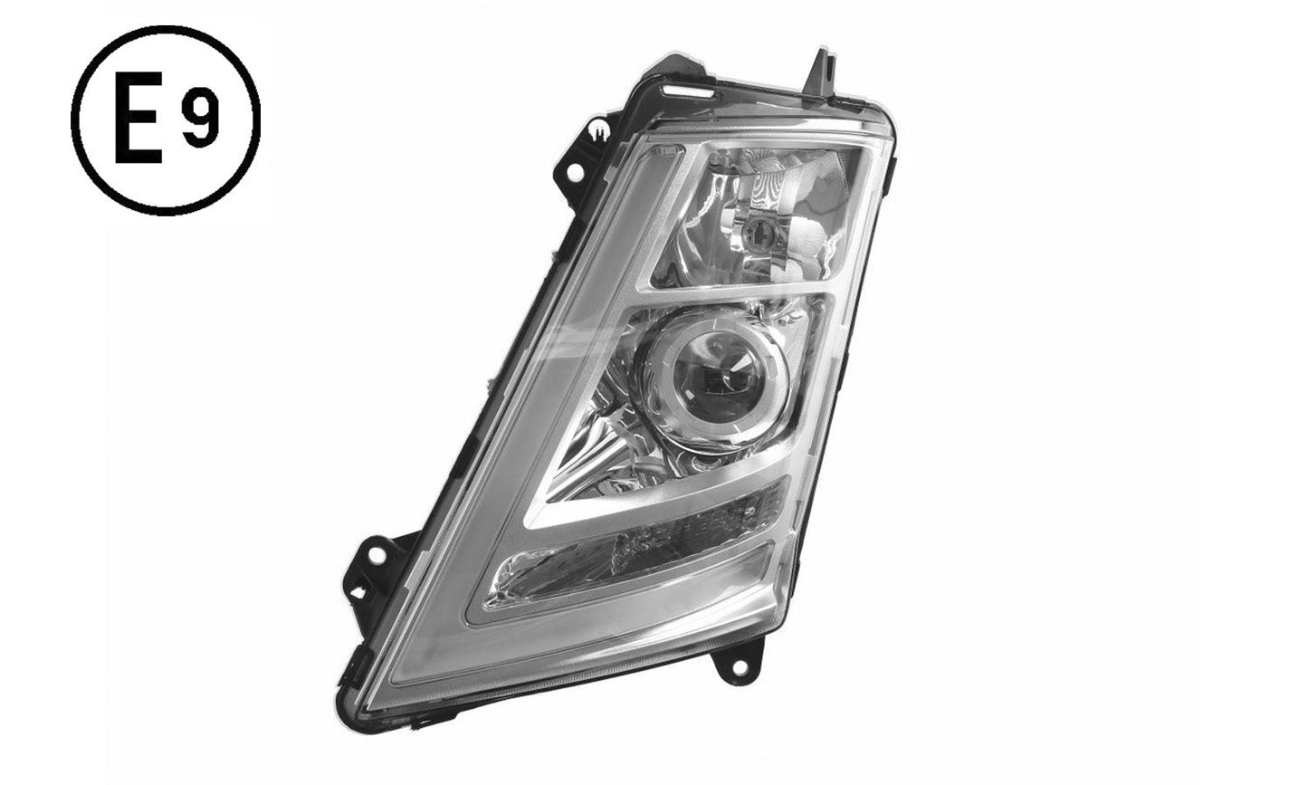 Faro Sinistro Manuale Xeno Con Ecu Base Cromata Senza Lampadina (d1s - h1 - led) Omologato - Volvo - FM4 - OE 22239247 - 24159376 - Carrozzeria Truck