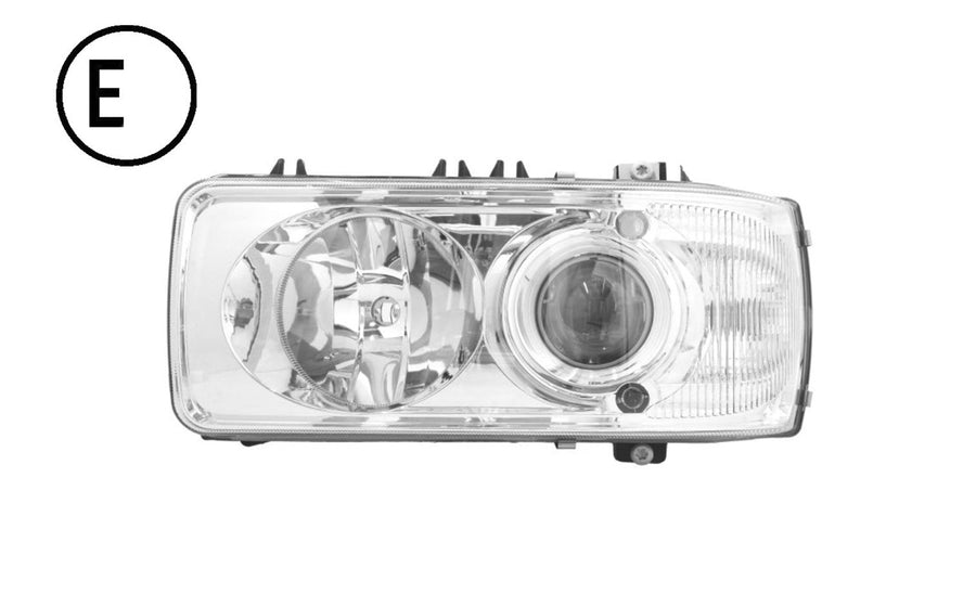 Faro Sinistro Xeno Elettrico Senza Motore Senza Lampadina (d2s - h1 - py21w - w5w) Omologato - Daf - XF 95 1a - 2a Serie - OE 1631910 - 1699932 - 1743690 - Carrozzeria Truck