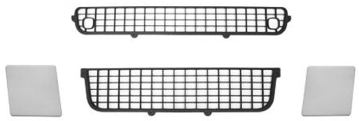 Kit Completo Griglie E Tappi Per Paraurti Primerizzato - Renault - Nuovo Premium - OE 5010578350 - 5010578348 - 7420973762 - Carrozzeria Truck