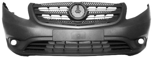 Paraurti Anteriore Grigio Con Fendinebbia Con Tappo Gancio Traino 6 Tracce Sensori - Mercedes - Vito 2015 - OE A44788596259B51 - Carrozzeria Truck