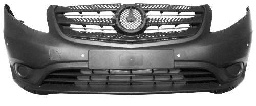 Paraurti Anteriore Grigio Park Assist (6 Portasensori) Con Tappo Gancio Traino - Mercedes - Vito 2015 - OE A44788505259B51 - Carrozzeria Truck