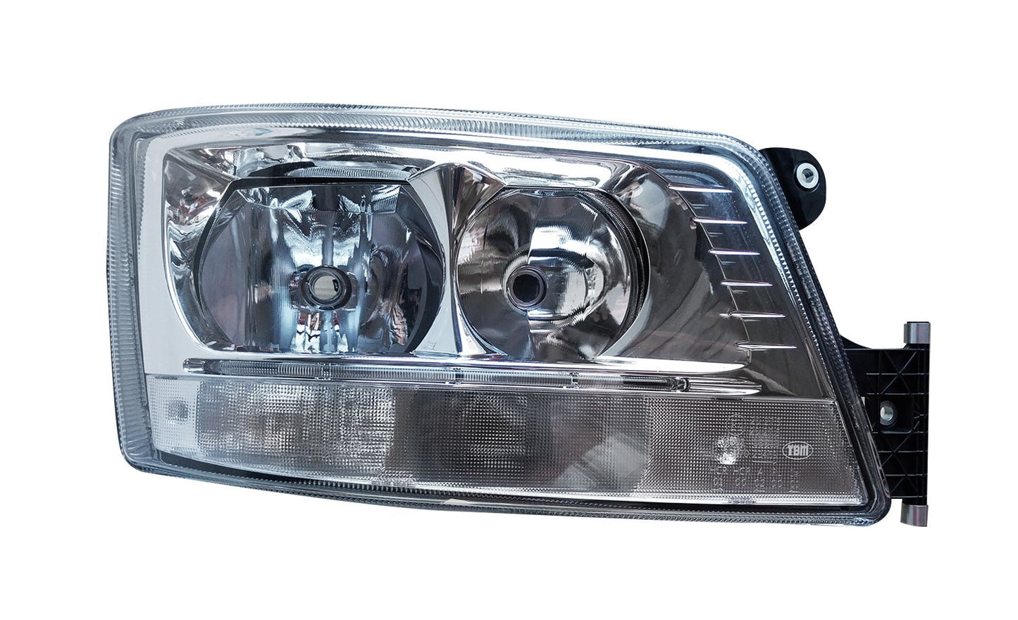 Proiettore Destro Elettrico Alogeno E Led Con Porta Lampada Senza Lampadine (H7 - H7 - Py21W - Led) Con Motorino - Connettore Rettangolare Posteriore Centrale 2+6 Pin Con Centralina - Man - TGX - OE 81251016746 - 81251016498 - 81251016660 - 81251016684 - Carrozzeria Truck