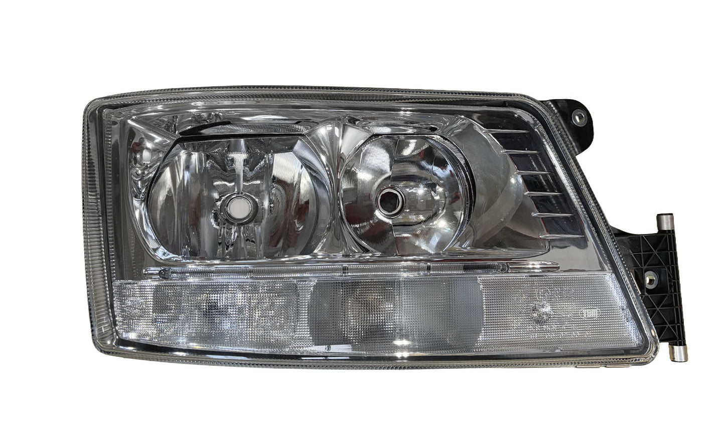 Proiettore Destro Elettrico Alogeno - Led 24 V Con Portalampada - Senza Lampadina (H7 - H7 - Py21W - H21W - Led) Con Luci Diurne H21W Connettore Rettangolare Posteriore Centrale 6+3 Pin - Con Motorino E Centralina - Man - TGS - OE 81251016504 - 812510166... - Carrozzeria Truck