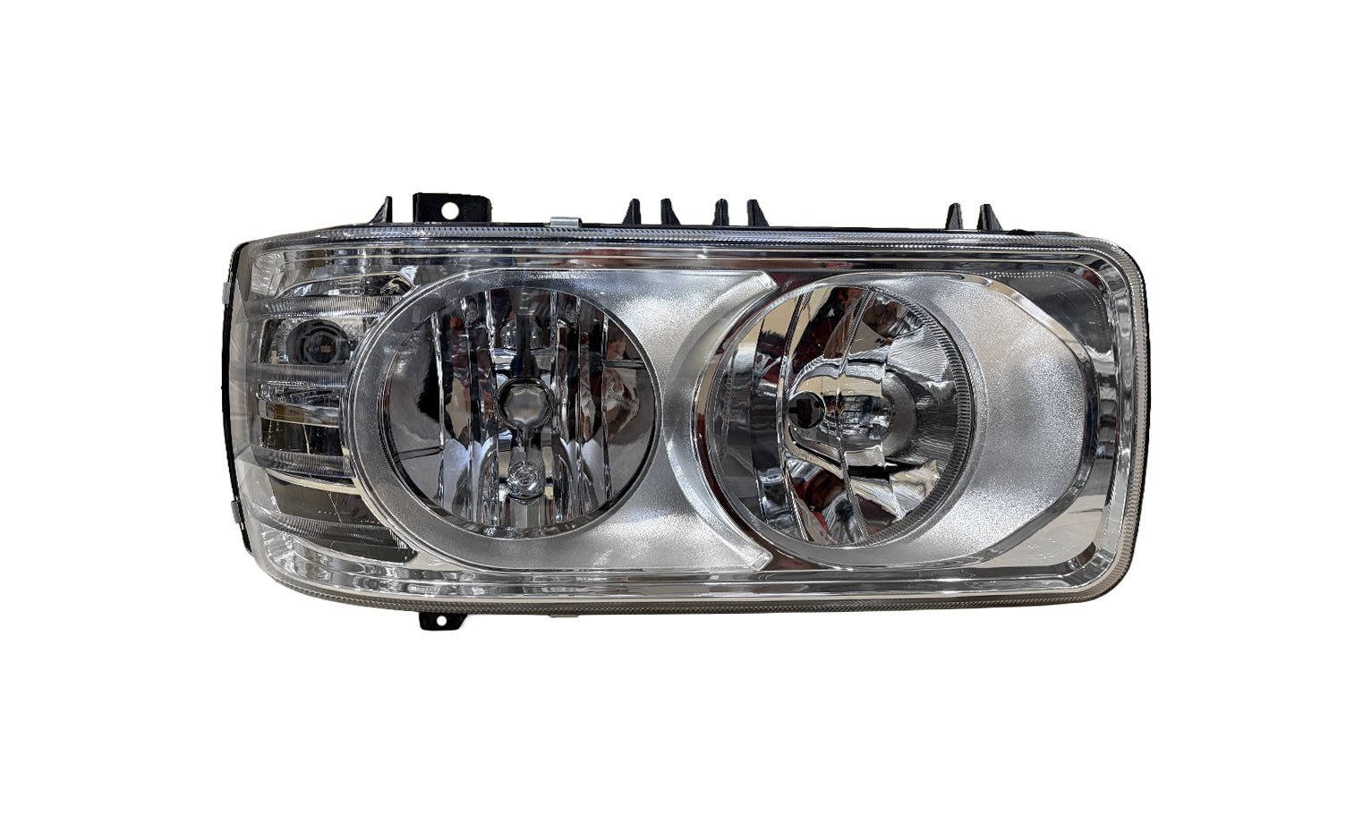Proiettore Destro Manuale Alogeno - Led 24 V Con Portalampada Senza Lampadina (H7 - H1 - Py21W) Con Luci Diurne Led - Connettore Rettangolare Posteriore Centrale 8 Pin Con Centralina - Daf - LF Euro 6 - OE 1714559 - 1706997 - Carrozzeria Truck