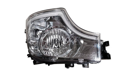 Proiettore Destro Manuale Alogeno - Led 24V Con Porta Lampada - Senza Lampadina (H7 - H1 - Led - Py21W) Con Luci Diurne Led - Connettore Rettangolare Posteriore Centrale Sinistro 6 Pin Senza Centralina - Mercedes - Actros MP4 Cabina Larga - OE A9618205139 - Carrozzeria Truck
