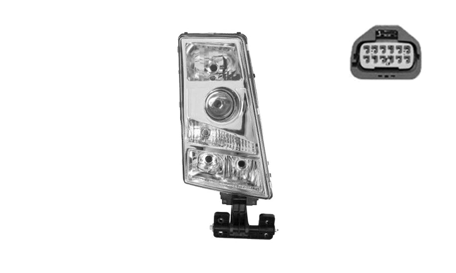 Proiettore Destro Manuale (H7 - Py21W - W5W) Connettore Rettangolare - Volvo - FH2 - OE 21001668 - Carrozzeria Truck