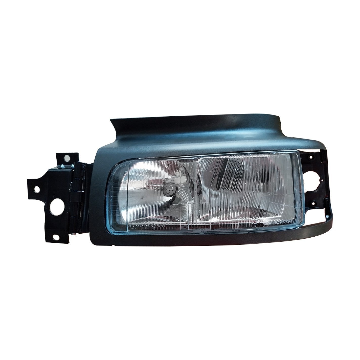 Proiettore Sinistro Elettrico Con Cornice Alogeno 24V Con Portalampada Senza Lampadina (H7 - H1 - H3 - W5W - Py21W) Connettore Rettangolare Posteriore Centrale 4 Pin - Senza Motorino - Renault - Premium - OE 5010231669 - Carrozzeria Truck