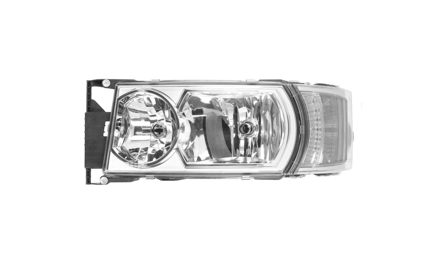 Proiettore Sinistro Elettrico Con Motore Alogeno Luce Diurna Base Cromata Senza Lampadina (Led - H1 - H21W - H7) - Scania - Serie R2010 - OE 2000049 - Carrozzeria Truck