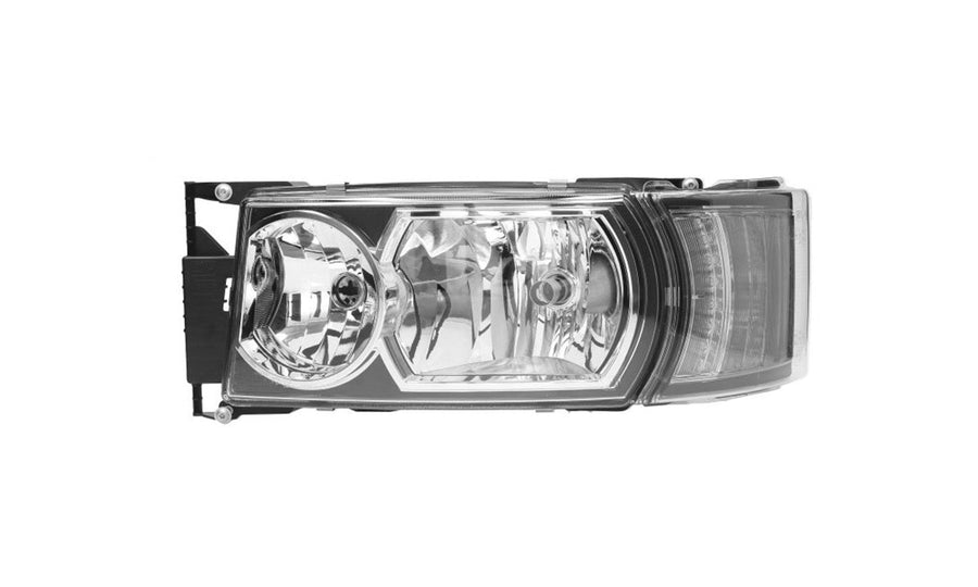 Proiettore Sinistro Elettrico Con Motore Alogeno Luce Diurna Base Nera Senza Lampadina (Led - H1 - H21W - H7) - Scania - Serie R2010 - OE 2416140 - Carrozzeria Truck