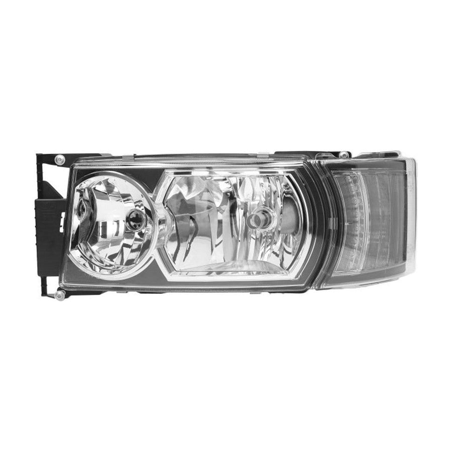 Proiettore Sinistro Elettrico Con Motore Alogeno Luce Diurna Base Nera Senza Lampadina (Led-H1-H21W-H7) - Scania - Serie R2010 - OE 2416140 - Carrozzeria Truck