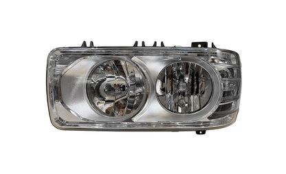 Proiettore Sinistro Manuale Alogeno - Led 24 V Con Portalampada Senza Lampadina (H7 - H1 - Py21W) Con Luci Diurne Led - Connettore Rettangolare Posteriore Centrale 8 Pin Con Centralina - Daf - LF Euro 6 - OE 1706996 - 1714558 - Carrozzeria Truck