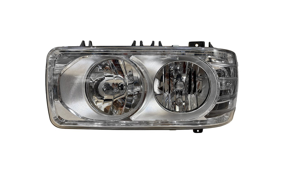 Proiettore Sinistro Manuale Alogeno - Led 24 V Con Portalampada Senza Lampadina (H7 - H1 - Py21W) Con Luci Diurne Led - Connettore Rettangolare Posteriore Centrale 8 Pin Con Centralina - Daf - LF Euro 6 - OE 1706996 - 1714558 - Carrozzeria Truck