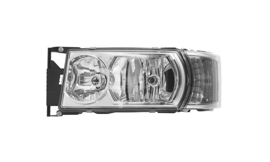 Proiettore Sinistro Manuale Alogeno Luce Diurna Base Cromata Senza Lampadina (Led - H1 - H21W - H7) - Scania - Serie R2010 - OE 1949888 - 2241826 - Carrozzeria Truck