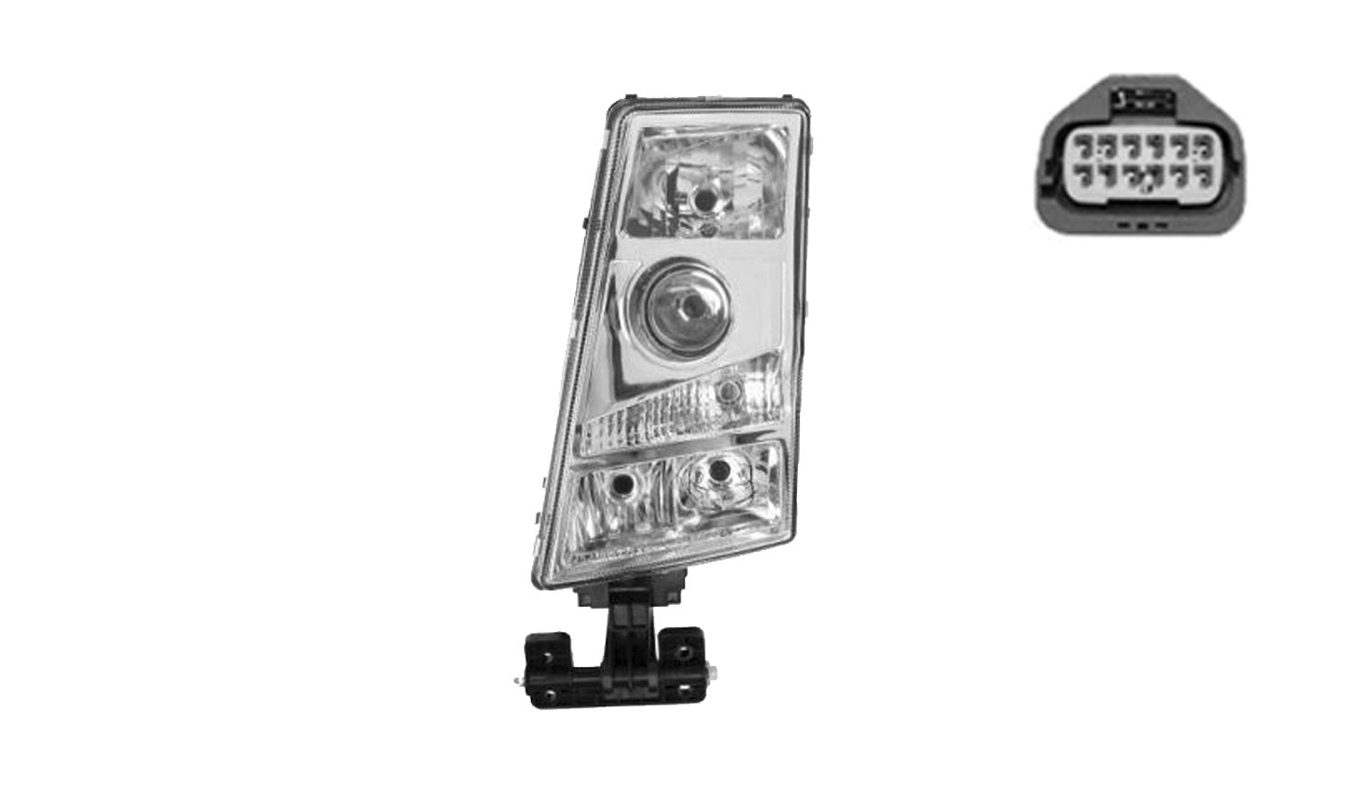 Proiettore Sinistro Manuale Connettore Rettangolare - Volvo - FH2 - OE 21001663 - Carrozzeria Truck