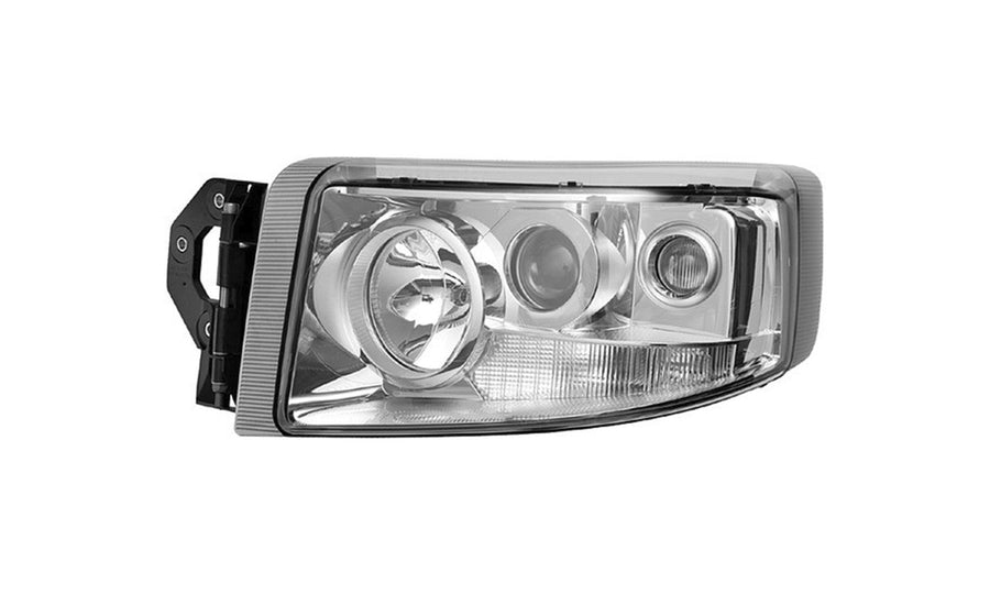 Proiettore Sinistro Manuale Cromato (24V - H1 - H3 - H7 - Py21W - W5W) - Renault - Nuovo Premium - OE 5010578452 - Carrozzeria Truck