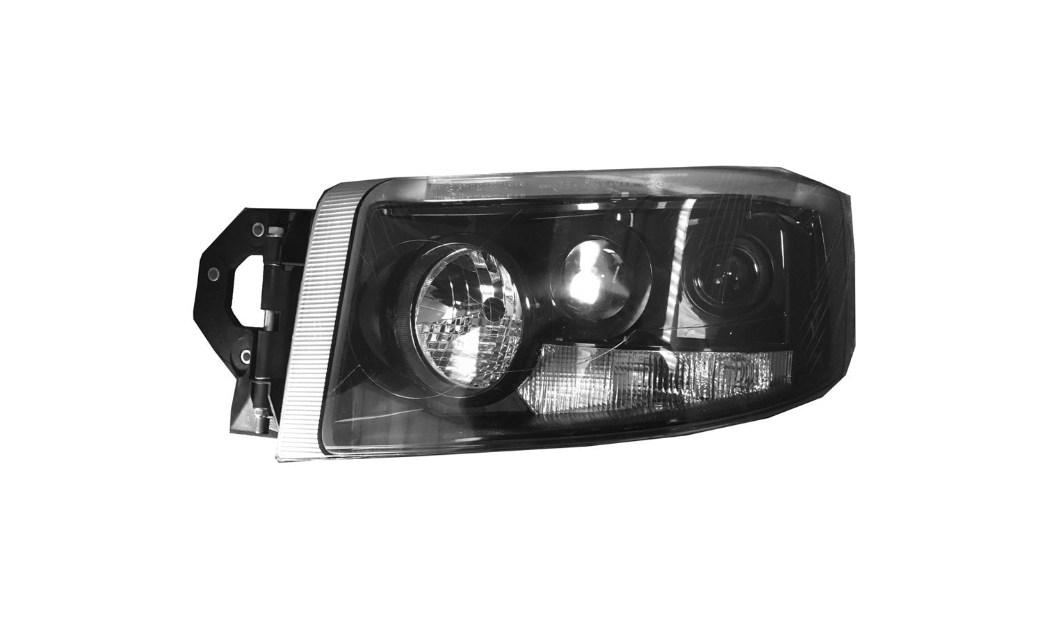Proiettore Sinistro Manuale Nero (H7 - H15 - Py21W - W5W - Tipo He) - Renault - Nuovo Premium - OE 7421554757 - Carrozzeria Truck
